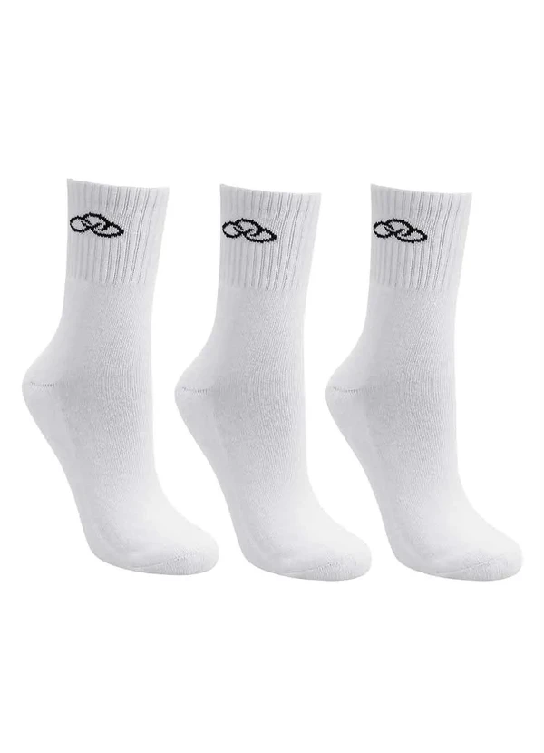 Olympikus - Tripack Olympikus Meia Cano Medio Branco