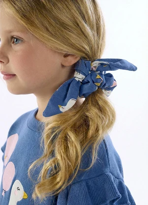 Três e Já - Amarrador Infantil Cabelo Duquesa Azul - TRÊS E JÁ