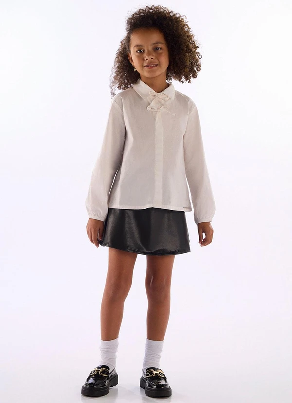 Quimby - Bata Tricoline com Laço Branco 2