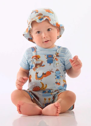 Up Baby - Bucket Hat Bebê Unissex Suedine Azul - UP BABY