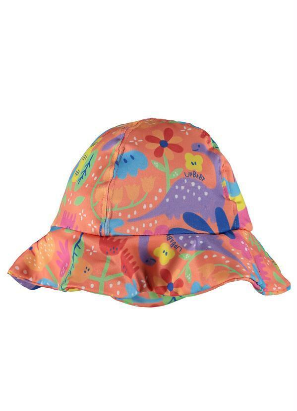 Up Baby - Chapéu de Praia Bebê Menina Uv Fps +50 Laranja