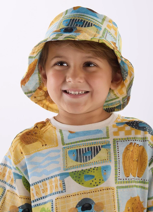 Três e Já - Chapéu Unissex em Viscolinho Branco 1