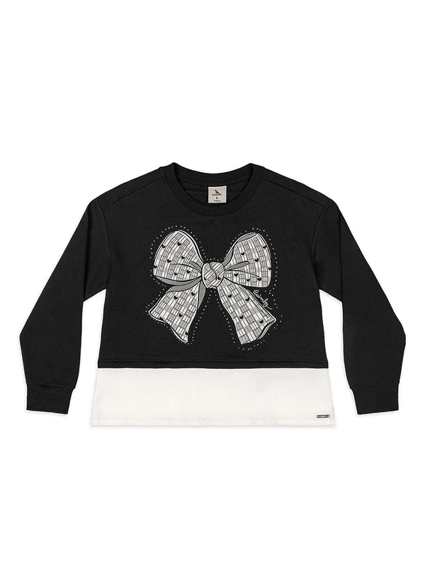 Quimby - Conjunto Blusão Laço Legging Xadrez Preto 3