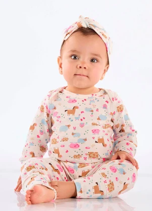 Faixa Cabelo Bebê Menina em Suedine Up Baby Branco - UP BABY