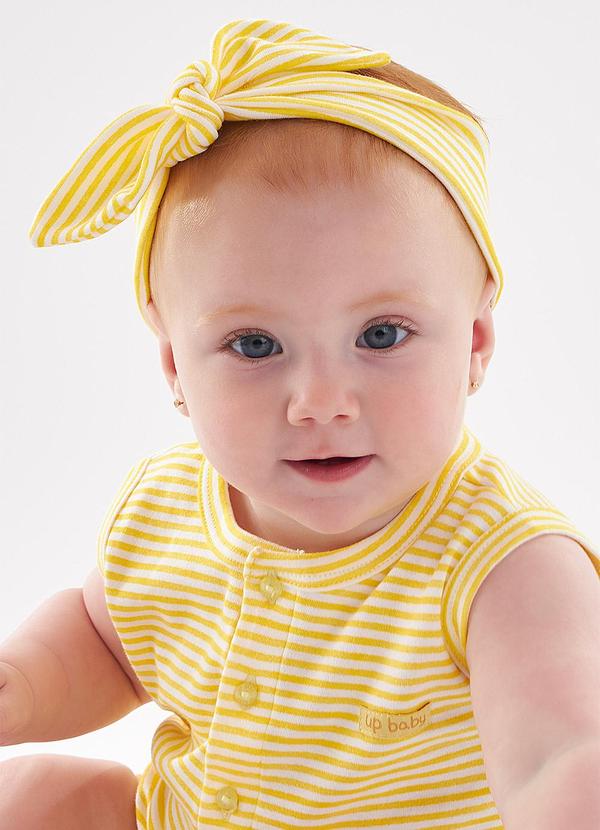 Up Baby - Faixa de Cabelo Listrada Bebê Amarelo
