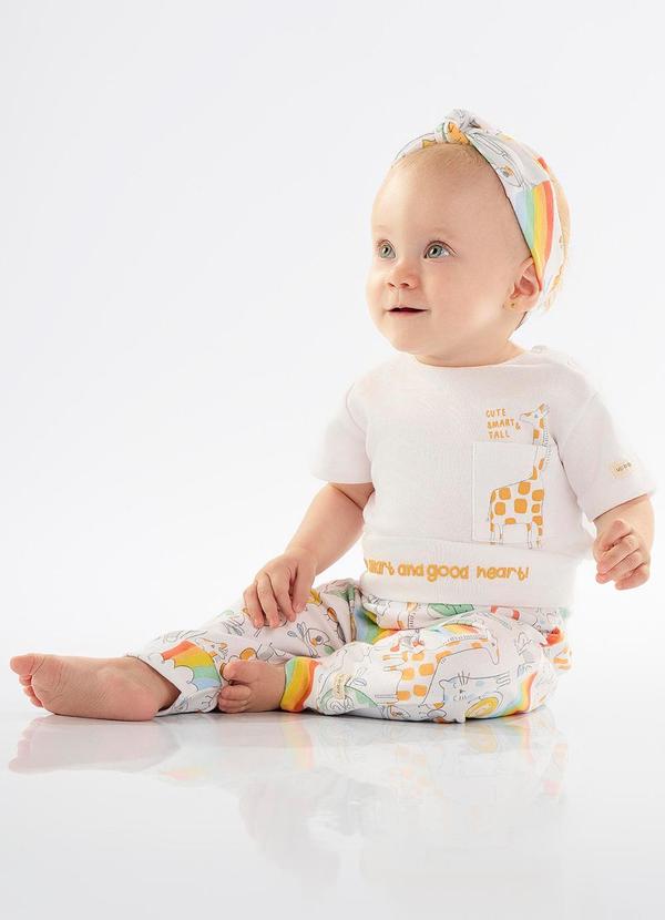 Up Baby - Faixa de Cabelo para Bebê em Suedine Bege 2