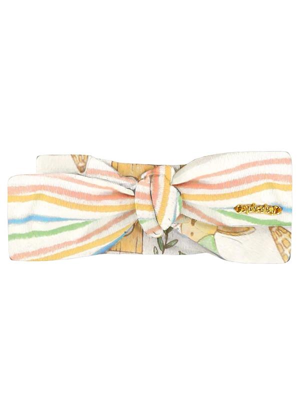 Up Baby - Faixa de Cabelo para Bebê em Suedine Bege