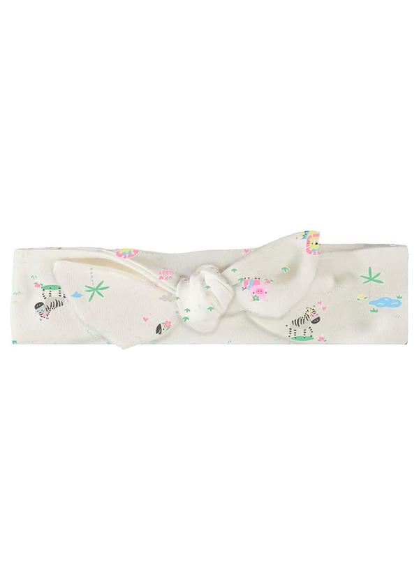 Up Baby - Faixa de Cabelo para Bebê em Suedine Bege