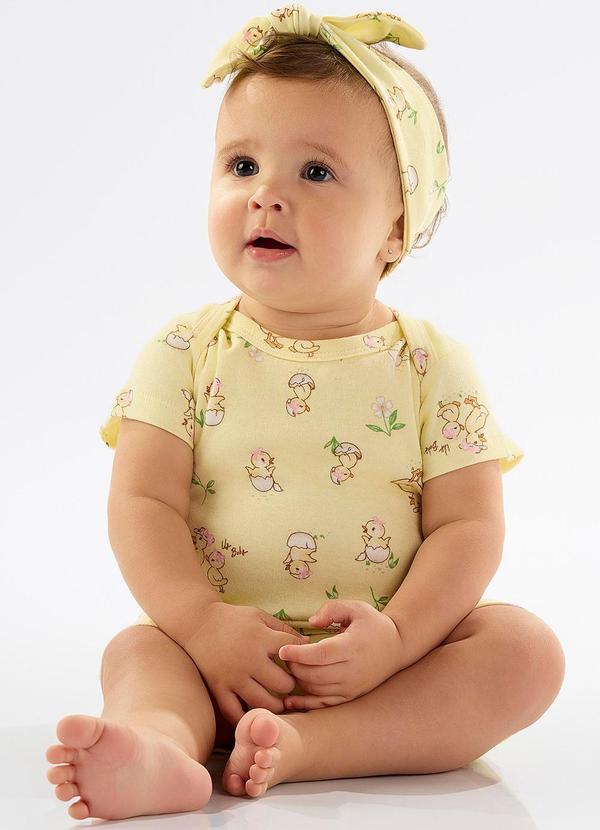 Up Baby - Faixa de Cabelo para Bebê em Suedine Bege