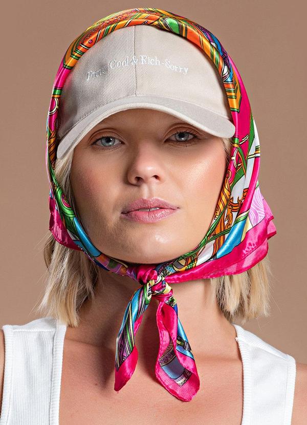 Choyee - Lenço Estampado Rosa