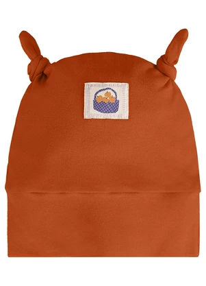 Três e Já - Touca Bebê Menina em Suedine Laranja - TRÊS E JÁ