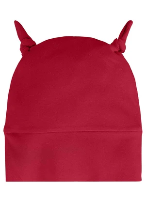 Três e Já - Touca Bebê Menina em Suedine Vermelho - TRÊS E JÁ