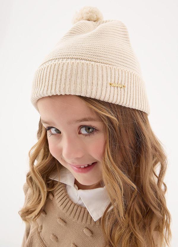 Up Baby - Touca em Tricô para Bebê Menina Bege