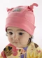 Três e Já - Touca para Bebê Menina em Suedine Rosa - variação: Rosa
