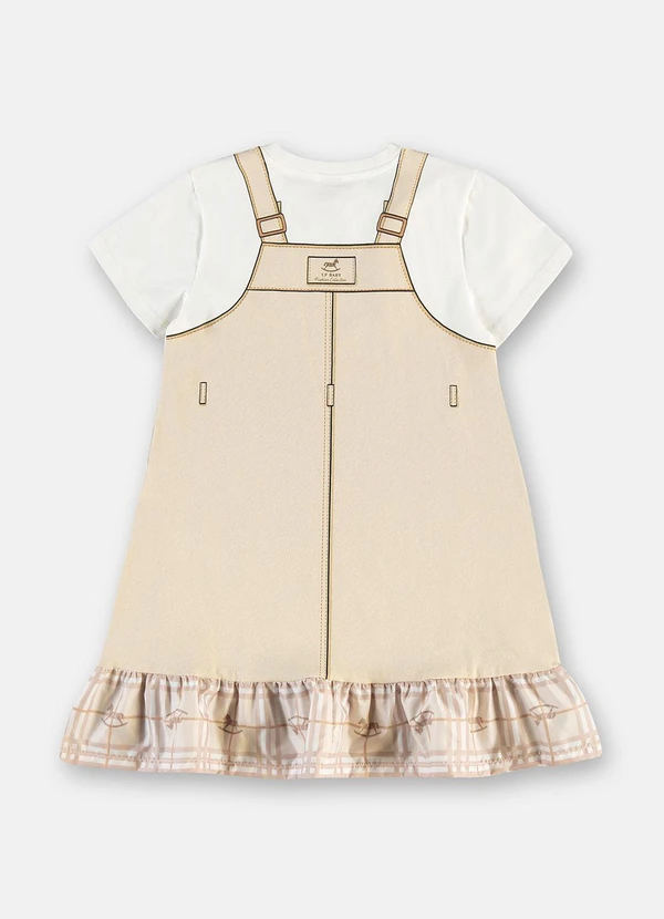 Up Baby - Vestido Cotton Laço Babados Bege 3