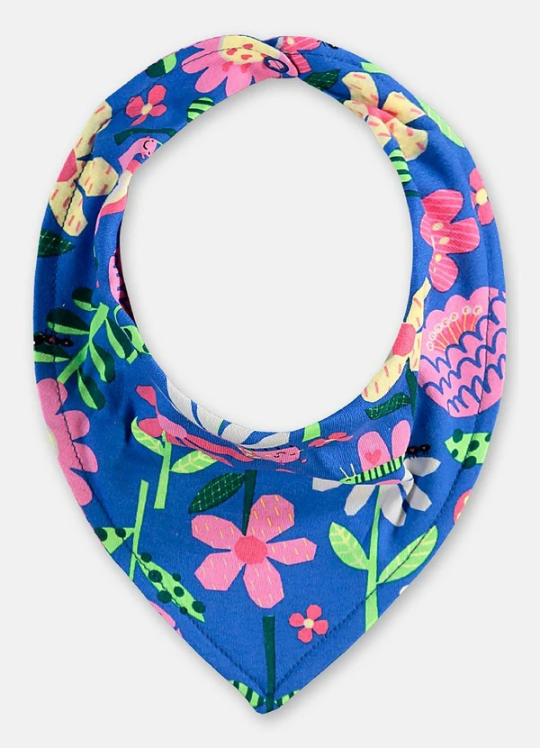 Up Baby - Babador Bandana Bebê Menina Suedine Azul 1