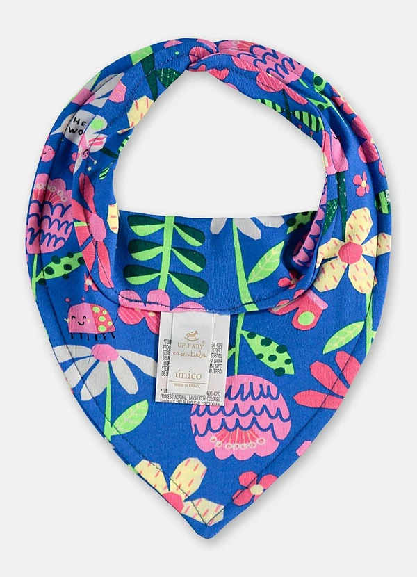 Up Baby - Babador Bandana Bebê Menina Suedine Azul 2