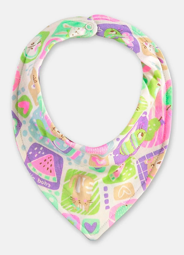 Up Baby - Babador Bandana Bebê Menina Suedine Branco 1