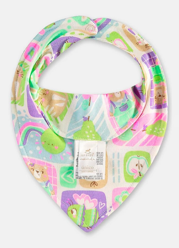Up Baby - Babador Bandana Bebê Menina Suedine Branco 2