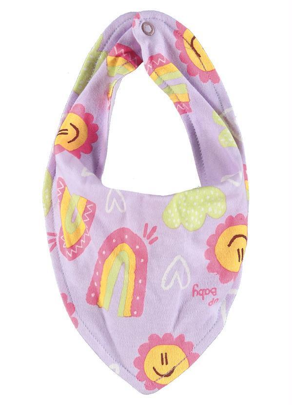 Up Baby - Babador Bandana em Suedine para Bebê Rosa