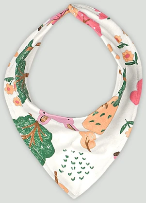 Up Baby - Babador Bandana para Bebê Menina Branco - UP BABY