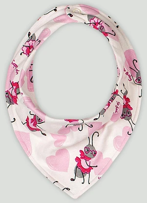 Up Baby - Babador Bandana para Bebê Menina Branco - UP BABY