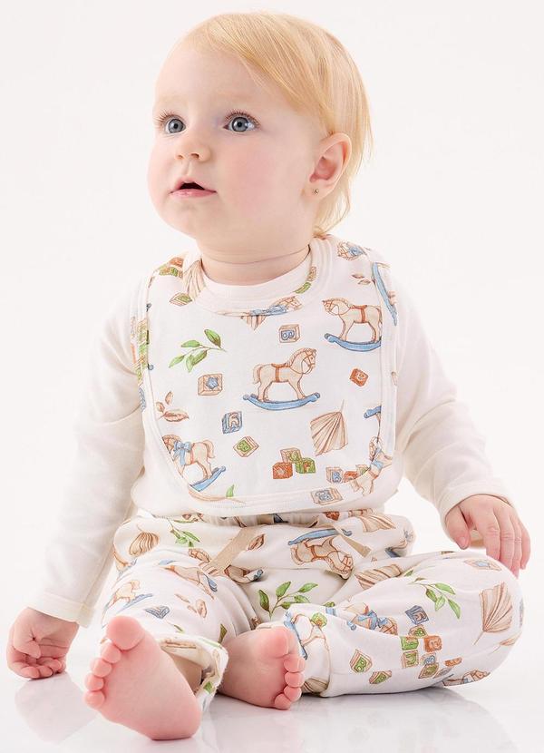 Up Baby - Babador Comfy Unissex para Bebê Off White