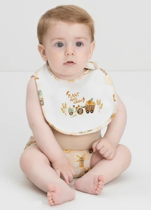 Babador Comfy Unissex para Bebê Up Baby Bege - UP BABY