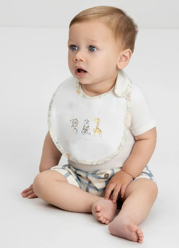 Up Baby - Babador Comfy Unissex para Bebê Branco