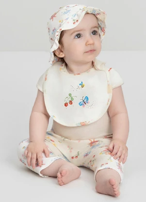 Babador Comfy Unissex para Bebê Up Baby Branco - UP BABY