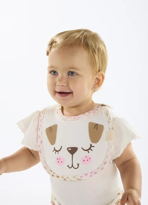 Up Baby - Babador Suedine Unissex Bebê Bege - UP BABY