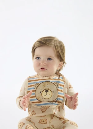 Up Baby - Babador Suedine Unissex Bebê Marrom - UP BABY