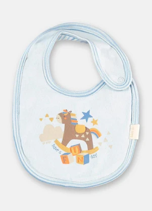 Up Baby - Babador Unissex Bebê Forro Plástico Azul - UP BABY