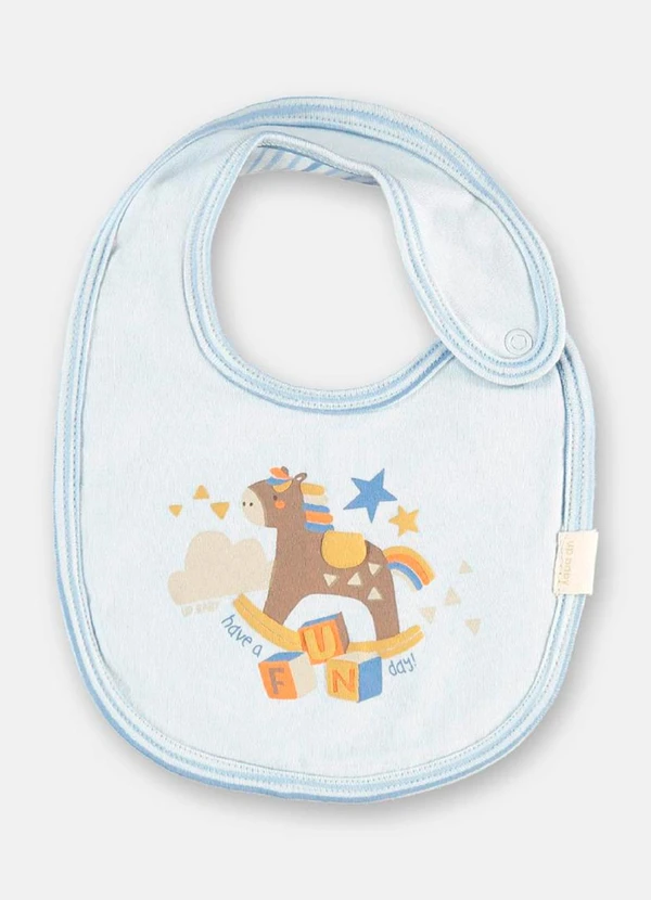 Up Baby - Babador Unissex Bebê Forro Plástico Azul 2