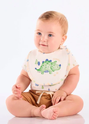 Babador Unissex Bebê Forro Plástico Up Baby Bege - UP BABY