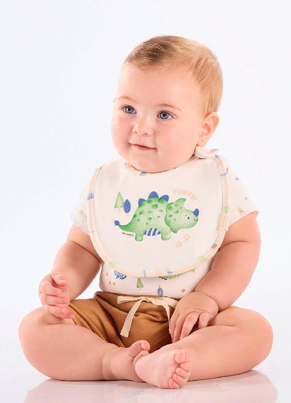 Up Baby - Babador Unissex Bebê Forro Plástico Bege