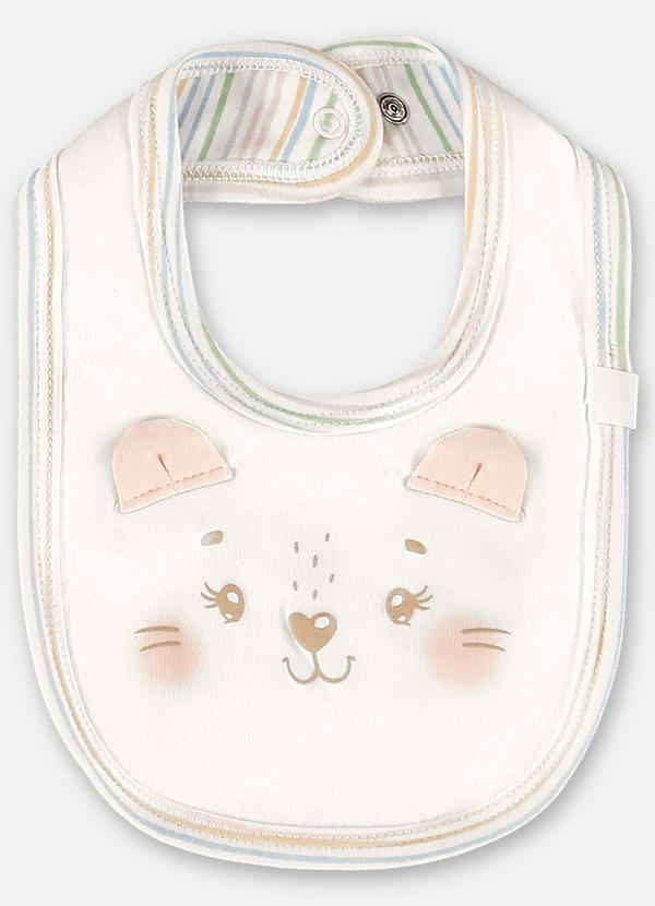 Up Baby - Babador Unissex para Bebê em Suedine Bege