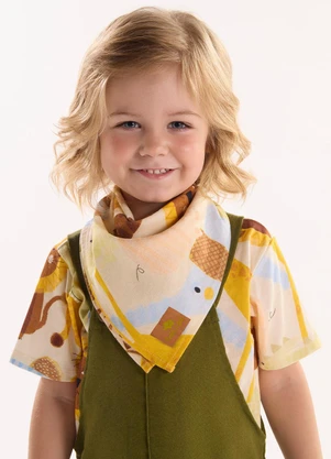 Três e Já - Bandana Unissex em Viscolinho Bege - TRÊS E JÁ