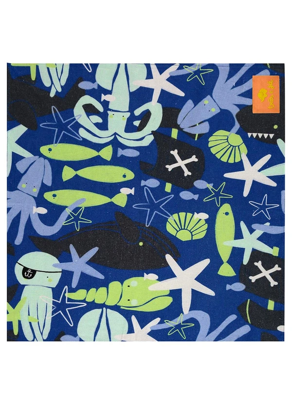 Três e Já - Bandana Unissex Omar em Viscolinho Azul