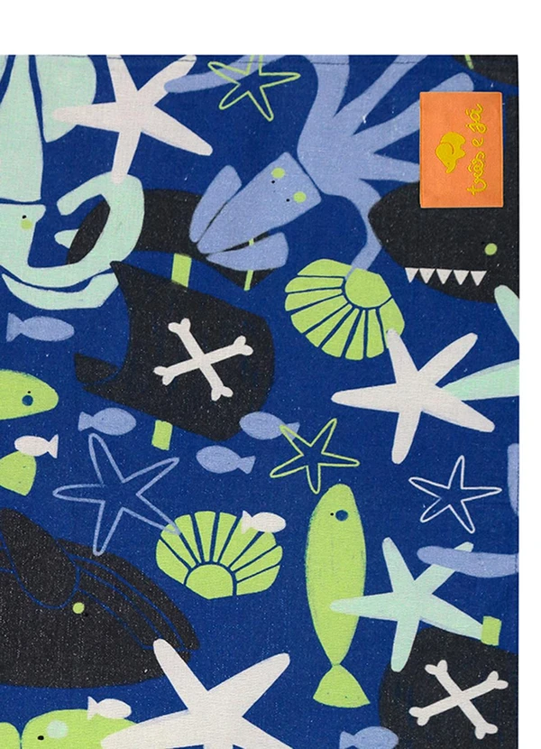 Três e Já - Bandana Unissex Omar em Viscolinho Azul 2