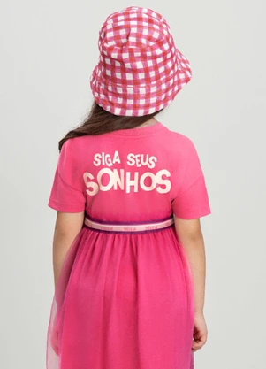 Chapéu Bucket Fantasia Três e Já Rosa - TRÊS E JÁ