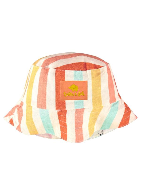 Três e Já - Chapéu Unissex Dupla Face Bege 2