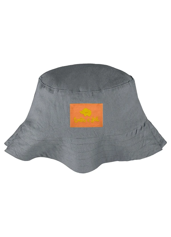 Três e Já - Chapéu Unissex Infantil Dupla Face Azul 3