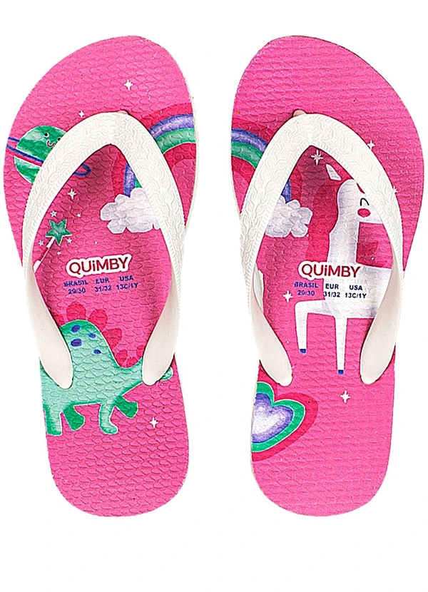 Quimby - Chinelo Infantil Feminino de Unicórnio Roxo