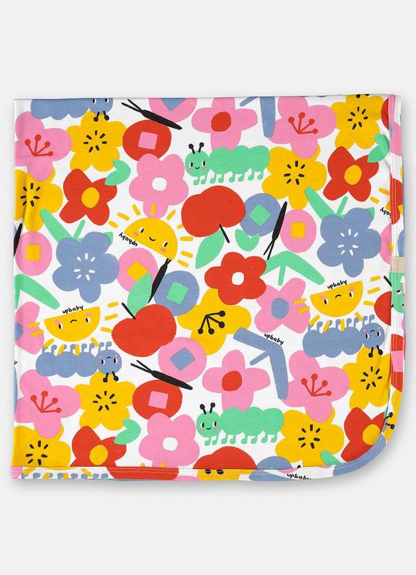 Up Baby - Manta com Florezinhas para Bebê Off White