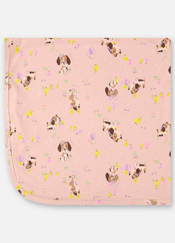 Up Baby - Manta para Bebê Menina em Suedine Rosa