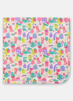 Up Baby - Manta Suedine Estampa Abstrata Branco - UP BABY