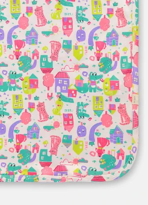 Up Baby - Manta Suedine Estampa Abstrata Branco - UP BABY