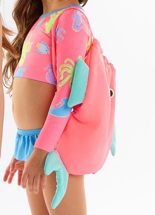 Up Baby - Mochila Peixinho em Microfibra Rosa