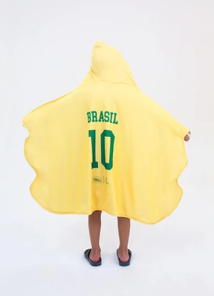 Três e Já - Toalha Infantil com Capuz Canarinho Unissex Up Bab - TRÊS E JÁ